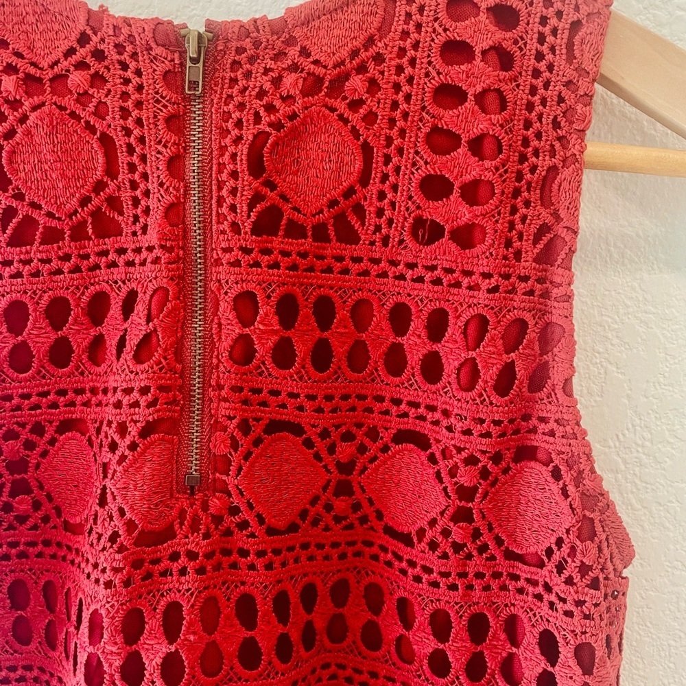 Anthropologie Sundays in Brooklyn Red Crochet Sleeveless Tank Size S - Picture 4 of 4